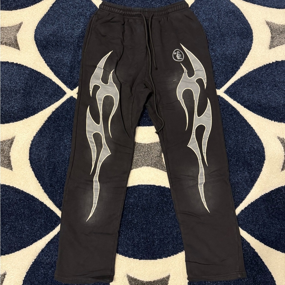 Hellstar Flames Black Sweatpants Mens Size Small
